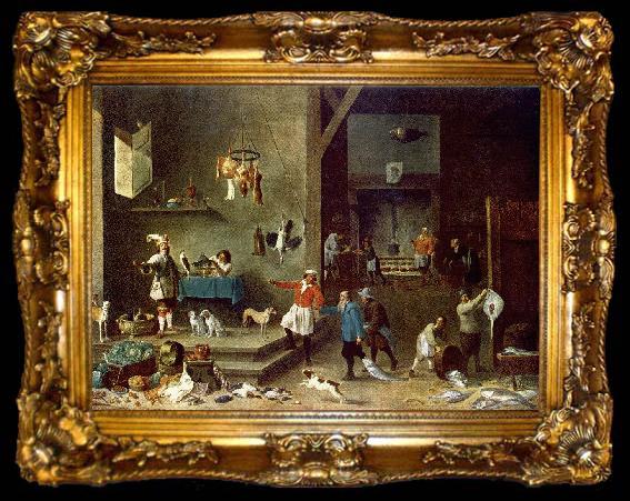 framed  TENIERS, David the Younger The Kitchen t, ta009-2